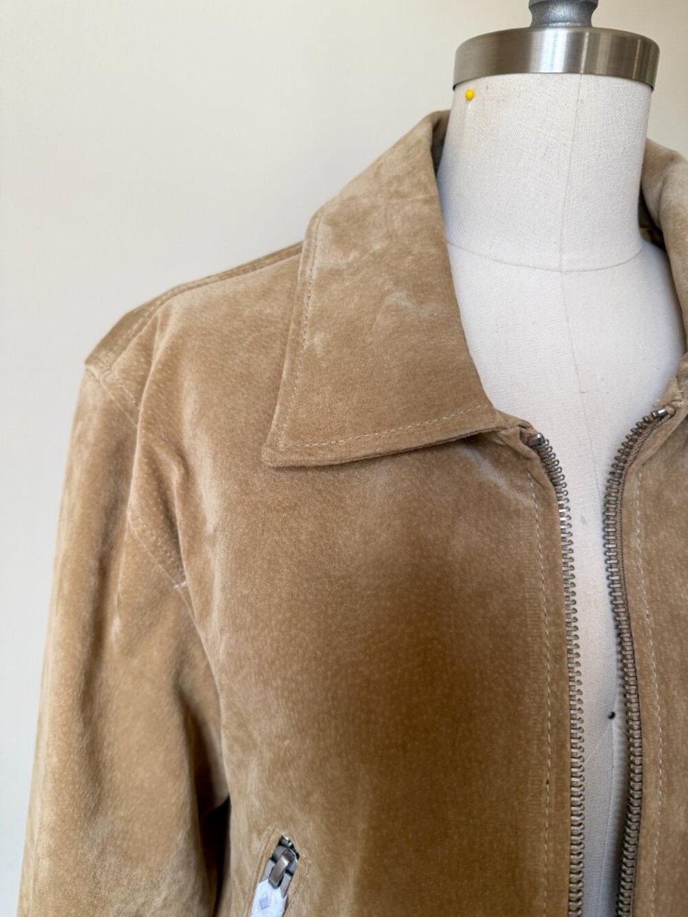 Blank NYC Suede Moto Jacket | Tan Nude Leather Bomber | Size Large | NWT - Picture 5 of 7